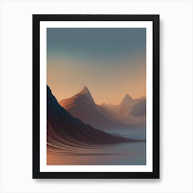 Mountains meeting the Sea Art Print