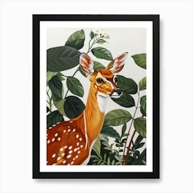 Deer In The Forest 16 Art Print