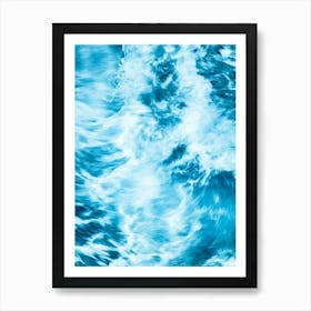 Tropical Waves - Teal Turquoise Blue Sea and Beach Photography Art Print