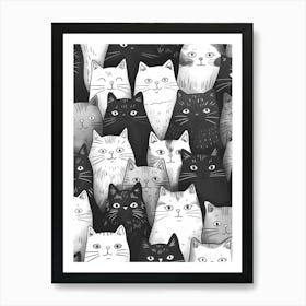 Perfectly Repeatable Artwork With Cute Cat Faces 30 Art Print