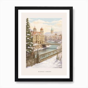 Vintage Winter Poster Budapest Hungary 6 Art Print