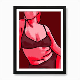 Red woman Art Print