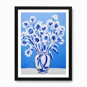 Blue And White Flowers Art Print