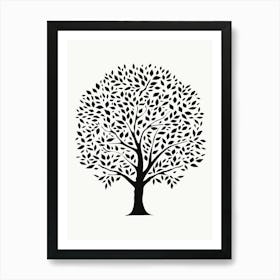 Sycamore Tree Simple Geometric Nature Stencil 2 Art Print