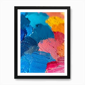 Close Up Of Colorful Paint Brush Strokes Art Print