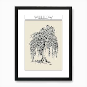 Willow Tree Minimalistic Drawing 1 Poster Art Print