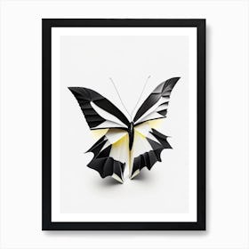 Black Swallowtail Butterfly Origami Style 1 Art Print