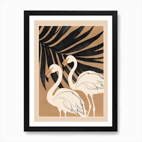 Two Abstract Flamingos 2 Art Print