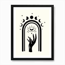 Occult Symbol Monoline Hand Drawing Aesthetic Illustration Art Print