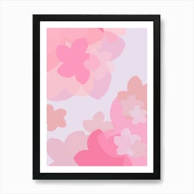 Pastel Pink And Purple Flower Collage Art Print