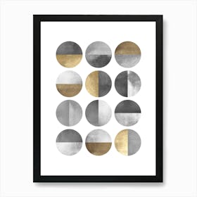 Metal and gold geometry 20 Art Print