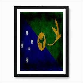 Christmas Island Flag Texture Art Print