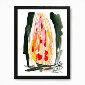 Fire In The Woods Art Print