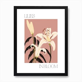 Lilies In Bloom Flowers Bold Illustration 1 Poster