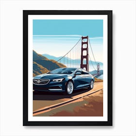 A Buick Regal In The Pacific Coast Highway Car Illustration 3 Poster