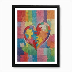 Puzzle Heart Art Print