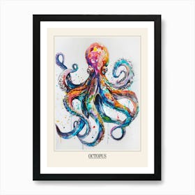 Octopus Colourful Watercolour 4 Poster Art Print