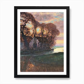 Farm Near Duivendrecht Background, Oil Painting, Piet Mondrian Art Print