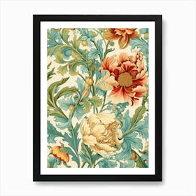 Floral Wallpaper 360 Art Print