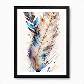 Feather And Birds Symbol Minimal Watercolour Art Print