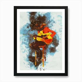 Smudge Of Portrait Jimi Hendrix (Machine Gun) Art Print