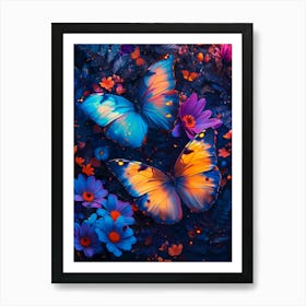 Butterflies In The Night 1 Art Print