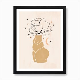 Vases Flower Head Body Positive Art Print