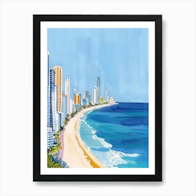 Travel Poster Happy Places Gold Coast 4 Art Print