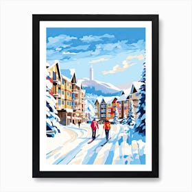 Sun Peaks Resort   British Columbia Canada, Ski Resort Illustration 3 Art Print