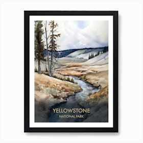 Yellowstone Park Watercolour 3 Art Print