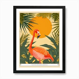Greater Flamingo Yucatn Peninsula Mexico Tropical Illustration 6 Poster Art Print