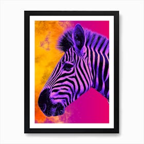 Wildlife in Colour: Zebra Print Art Print