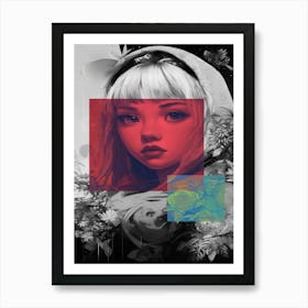 Girl With Watching Eyes Art Print