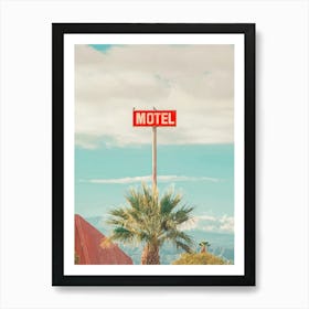 Red Motel Sign in California Art Print