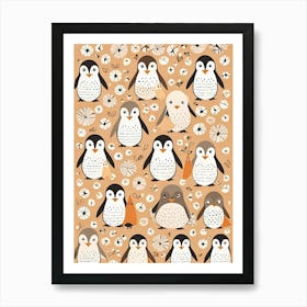 Floral Cute Baby Penguin Nursery (32) Art Print