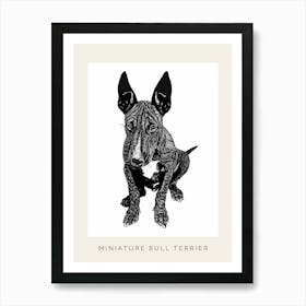 Miniature Bull Terrier Line Sketch 1 Poster Art Print