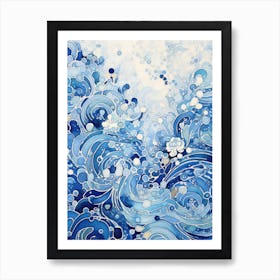 Blue Waves 1 Art Print