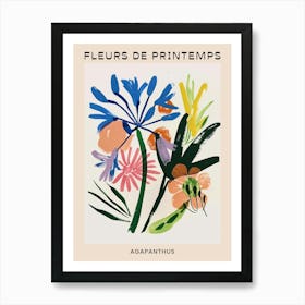 Spring Floral French Poster  Agapanthus 4 Art Print