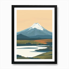 Cotopaxi Ecuador Color Line Drawing (6) Art Print