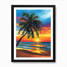 Sunset Beach Painting 1 Art Print