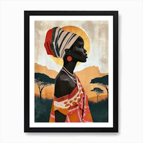 The African Woman; A Boho Montage Art Print
