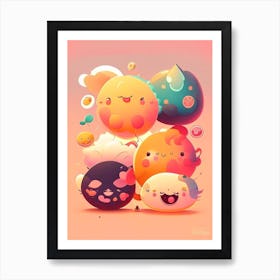 Energy Kawaii Kids Space Art Print