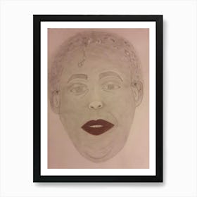 Face drawing  Art Print