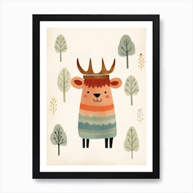 Little Bison 1 Wearing A Crown Art Print