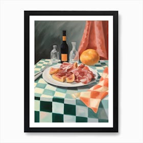 Prosciutto E Melone Still Life Painting Art Print