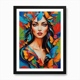 Butterfly Woman Art Print