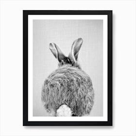 Baby Rabbit Tail - Black & White Art Print