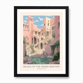 Palace Of The Grand Masters Rhodes Greece Travel Poster Art Print