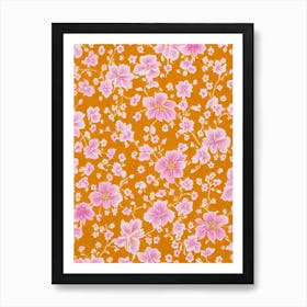 Lilium Floral Print Retro Pattern 2 Flower Art Print