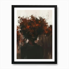 Person With Leaves On His Head Art Print